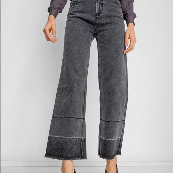 EVIDNT Brigade wide leg black vintage wash jeans size 27 - Picture 5 of 15